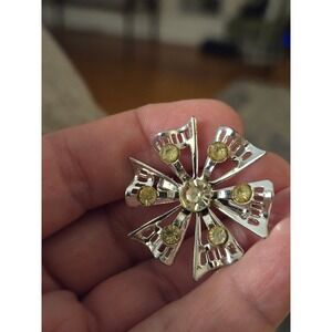 Art Deco Silvertone Rhinestone Scatter Pin Brooch Vintage